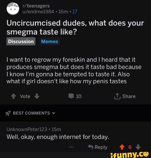What does smegma taste like