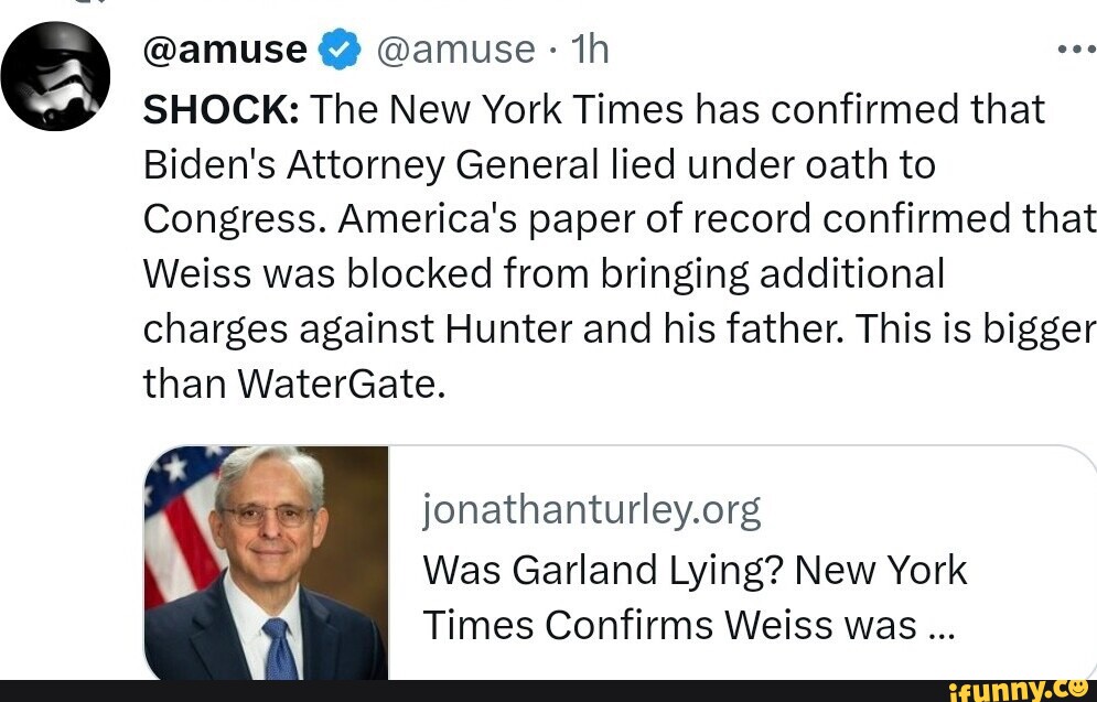 amuse amuse th SHOCK The New York Times has confirmed that Biden's