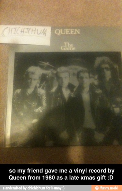 so my friend gave me a vinyl record by
Queen from 1980 as a late xmas gift :D - so my friend gave me a vinyl record by Queen from 1980 as a late xmas gift :D