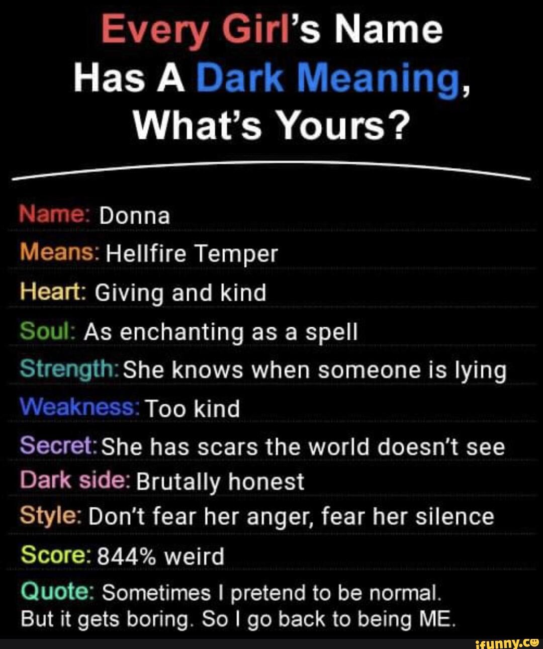 Every Girl s Name Has A Dark Meaning What s Yours Name Donna Means 