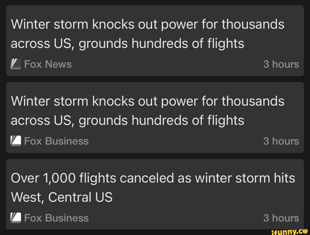Winter storm knocks out power for thousands across US, grounds hundreds ...