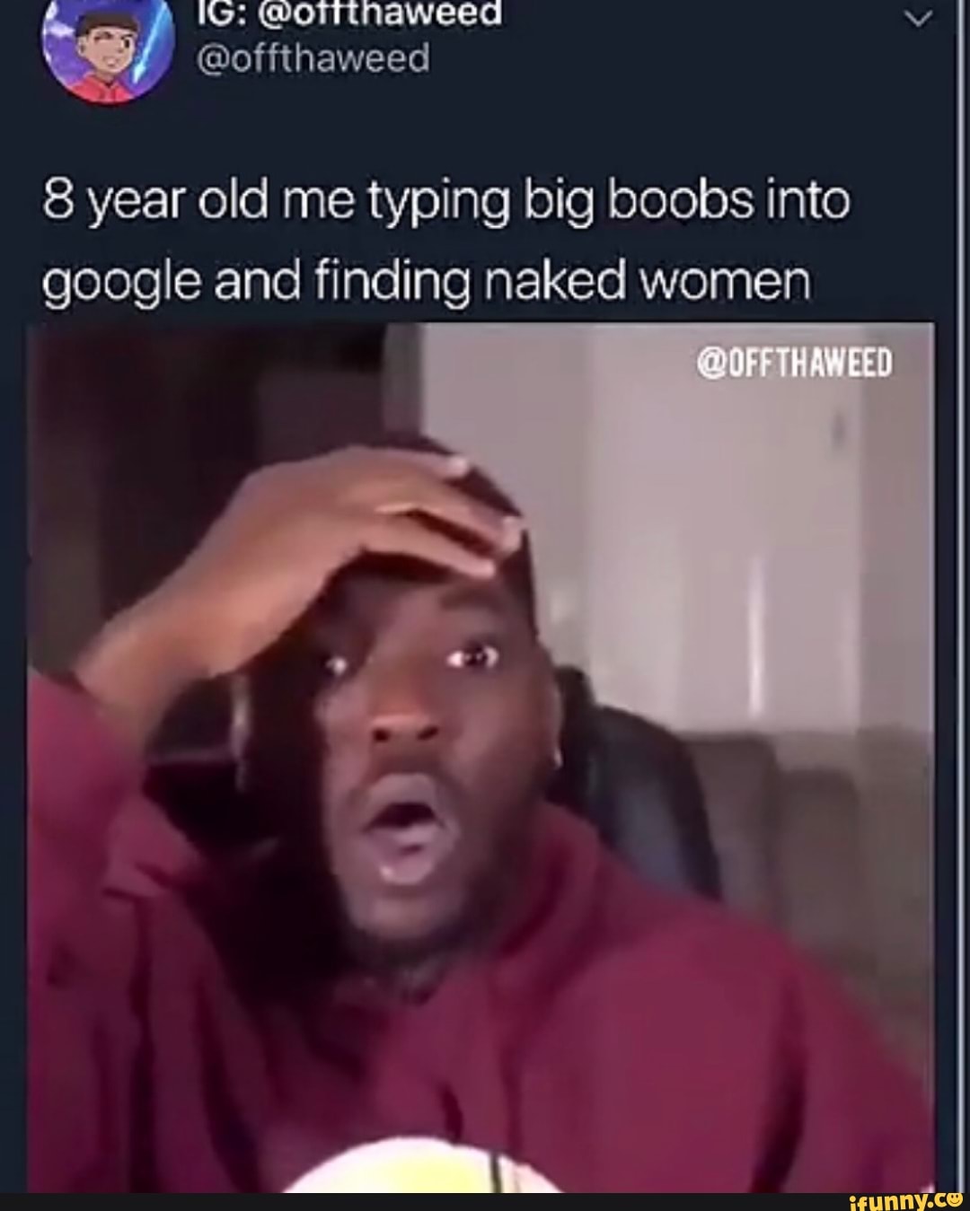 8 year old me typing big boobs into google and finding naked women - iFunny