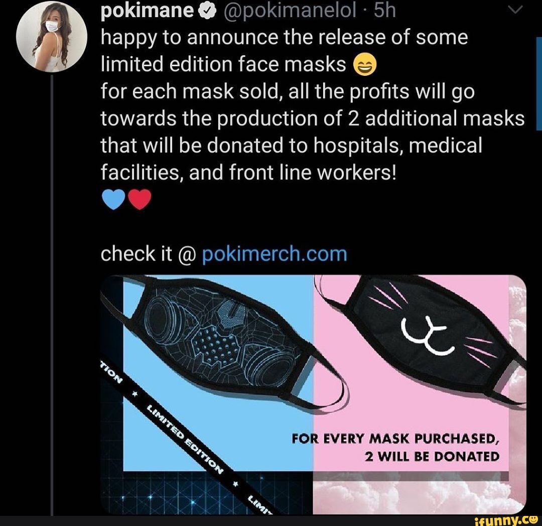 Pokimane @ @pokimanelol happy to announce the release of some limited ...