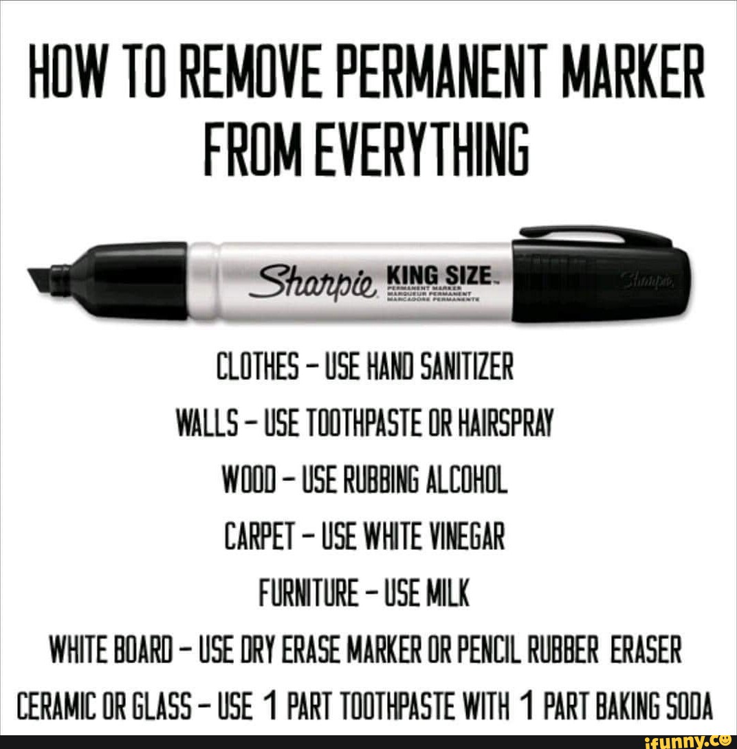 HOW TO REMOVE PERMANENT MARKER FROM EVERYTHING CLOTHES USE HAND