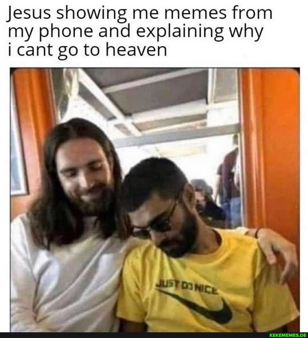 Jesus showing me memes from my phone and explaining why cant go to heaven