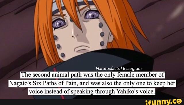 Narutoxfacts l lnstagram The second animal path was thc only female member of Nagam's Six Paths ...