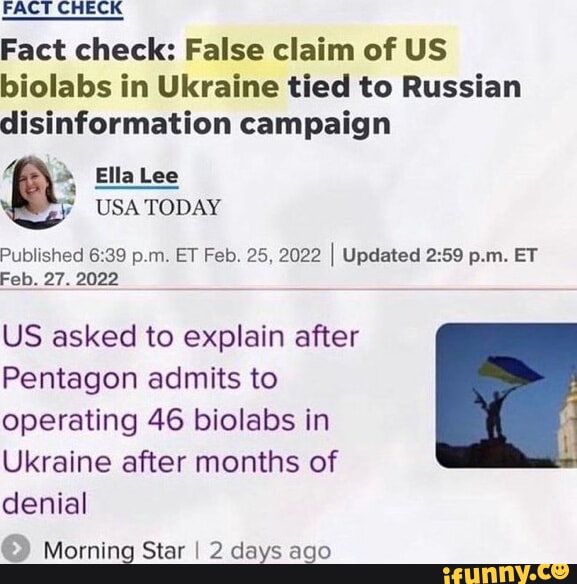 FACT CHECK Fact Check: False Claim Of US Biolabs In Ukraine Tied To ...