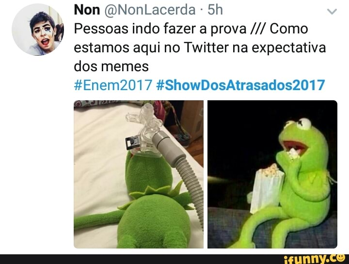 e
Pessoas indo fazer a prova Como
estamos aqui no Twitter na expectativa
dos memes