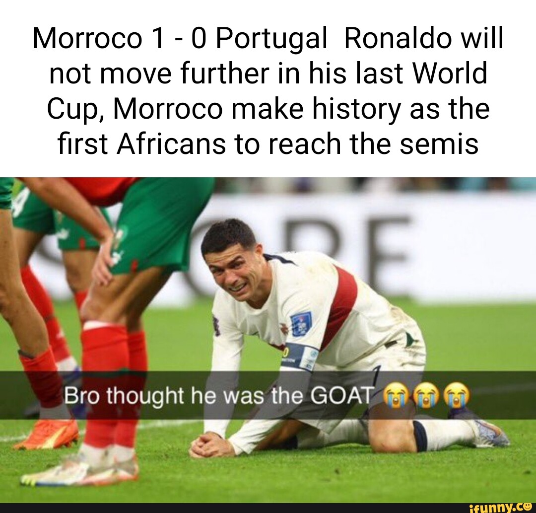 Morroco - 0 Portugal Ronaldo will not move further in his last World Cup,  Morroco make history