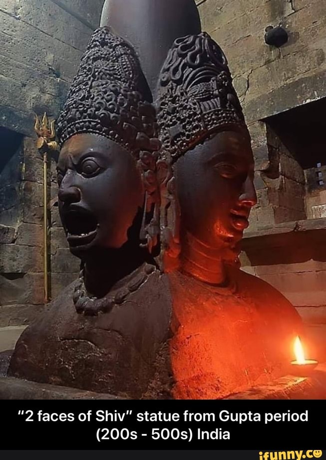 statue from Gupta period
500s) India
"2 faces of Shiv - “2 faces of Shiv” statue from Gupta period (200s - 500s) India