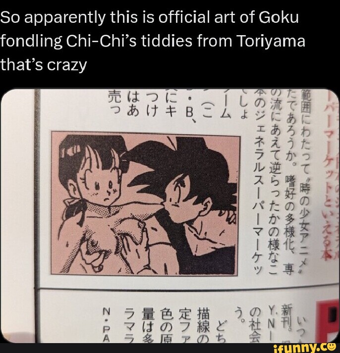 Possível arte do Toriyama onde Goku toca nos Peitos da Chichi gera  Reclamações Online