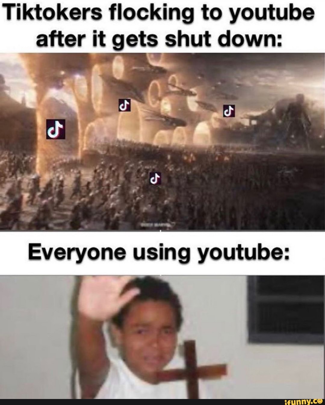 Tiktokers flocking to youtube
after it gets shut down:
Everyone using youtube: