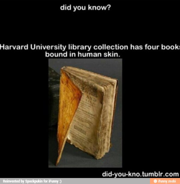 harvard university library books bound in human skin