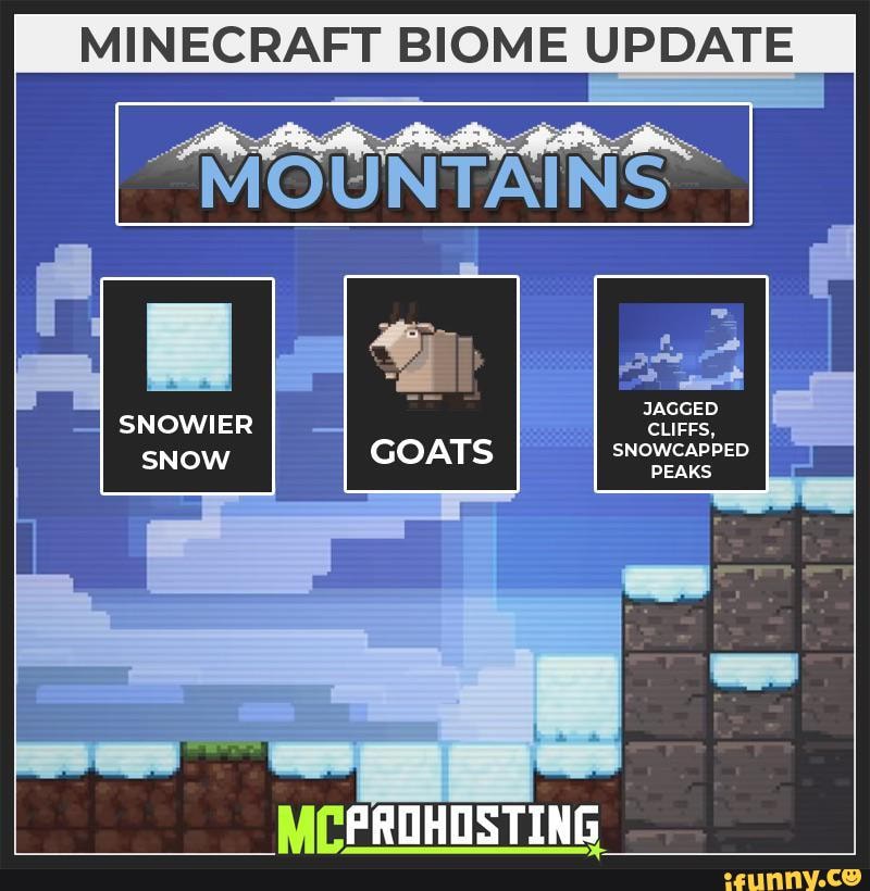 MINECRAFT BIOME UPDATE
MOUNTAINS
SNOWIER SNOW
