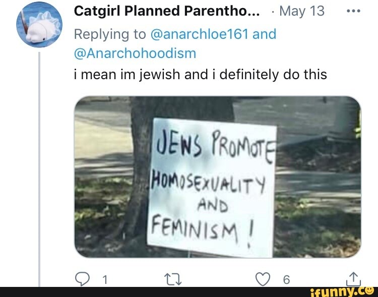 Catgirl Planned Parentho... May 13
Replying to @anarchloe161 and
@Anarchohoodism
i mean im jewish and i definitely do this