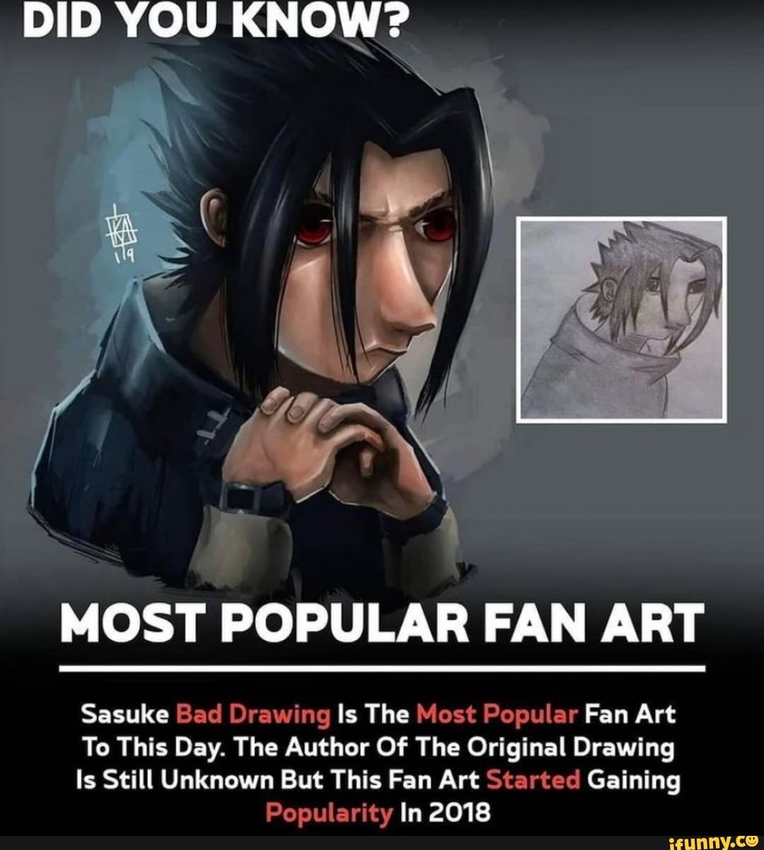 DID YOU KNOW? MOST POPULAR FAN ART Sasuke Bad Drawing Is The Most