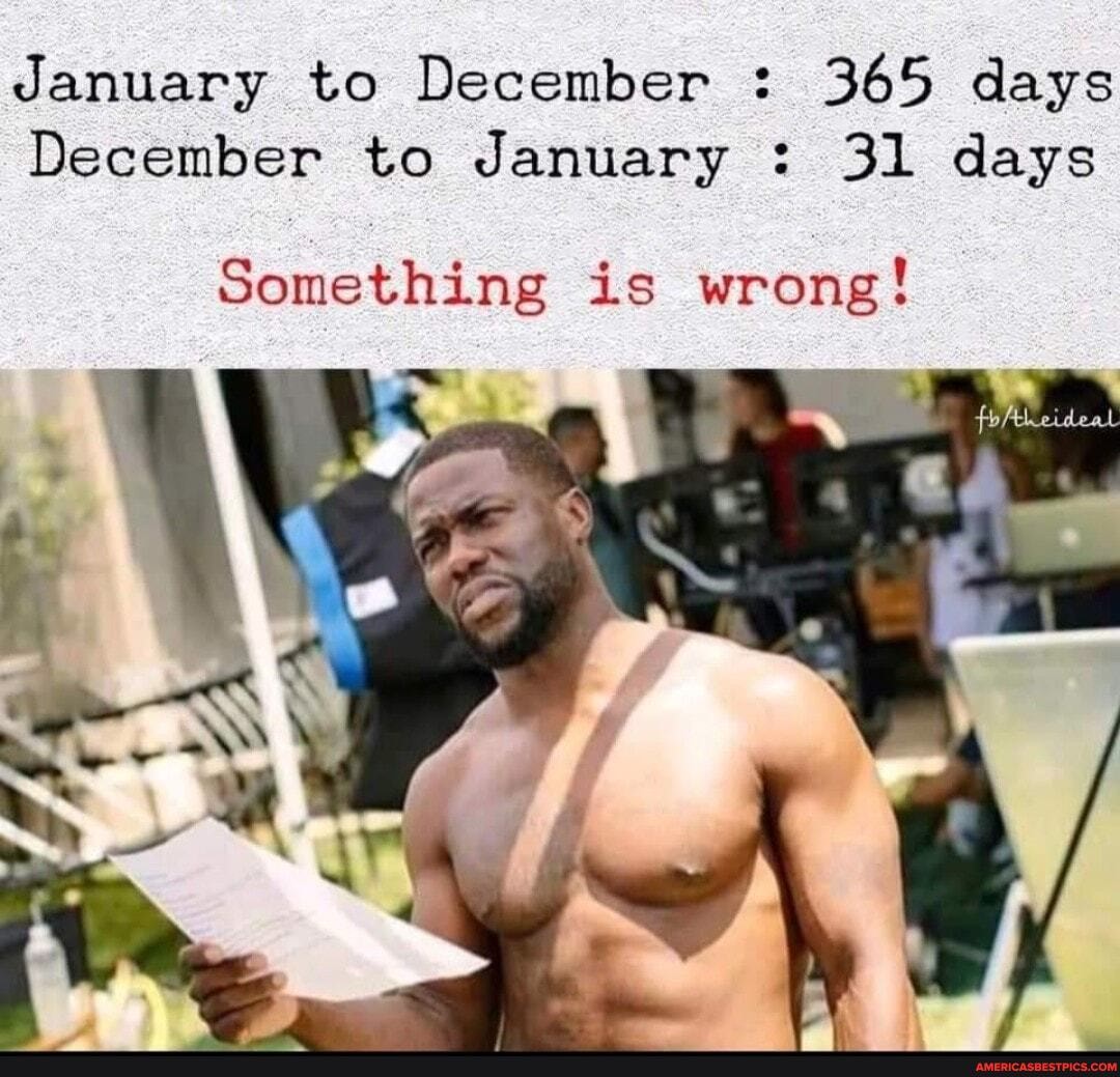 January to December : 365 days
December to January : 31 days
Something is wrong!