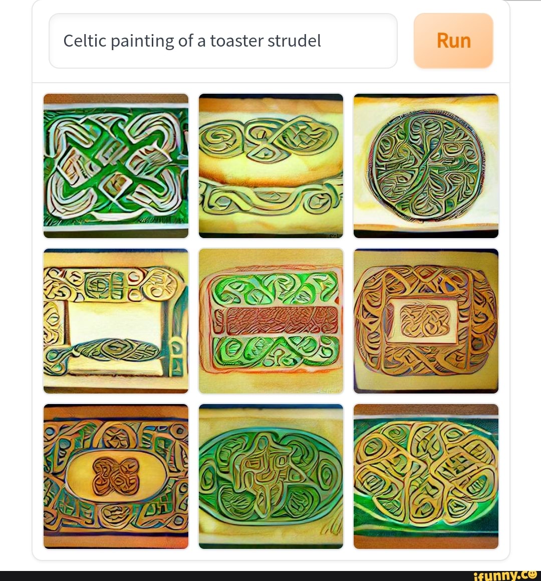 Celtic painting of a toaster strudel Run iFunny