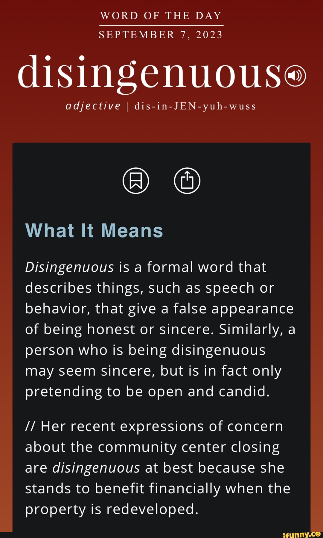 Word for the day 🌸Disingenuous🌸 Follow @vocabularyaptitude Save