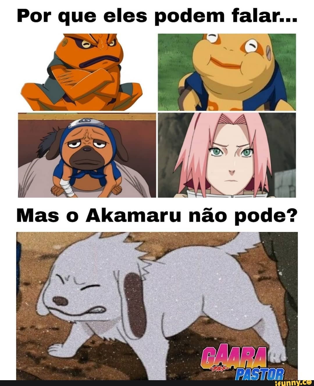 Por que eles podem falar...
Mas o Akamaru não pode?