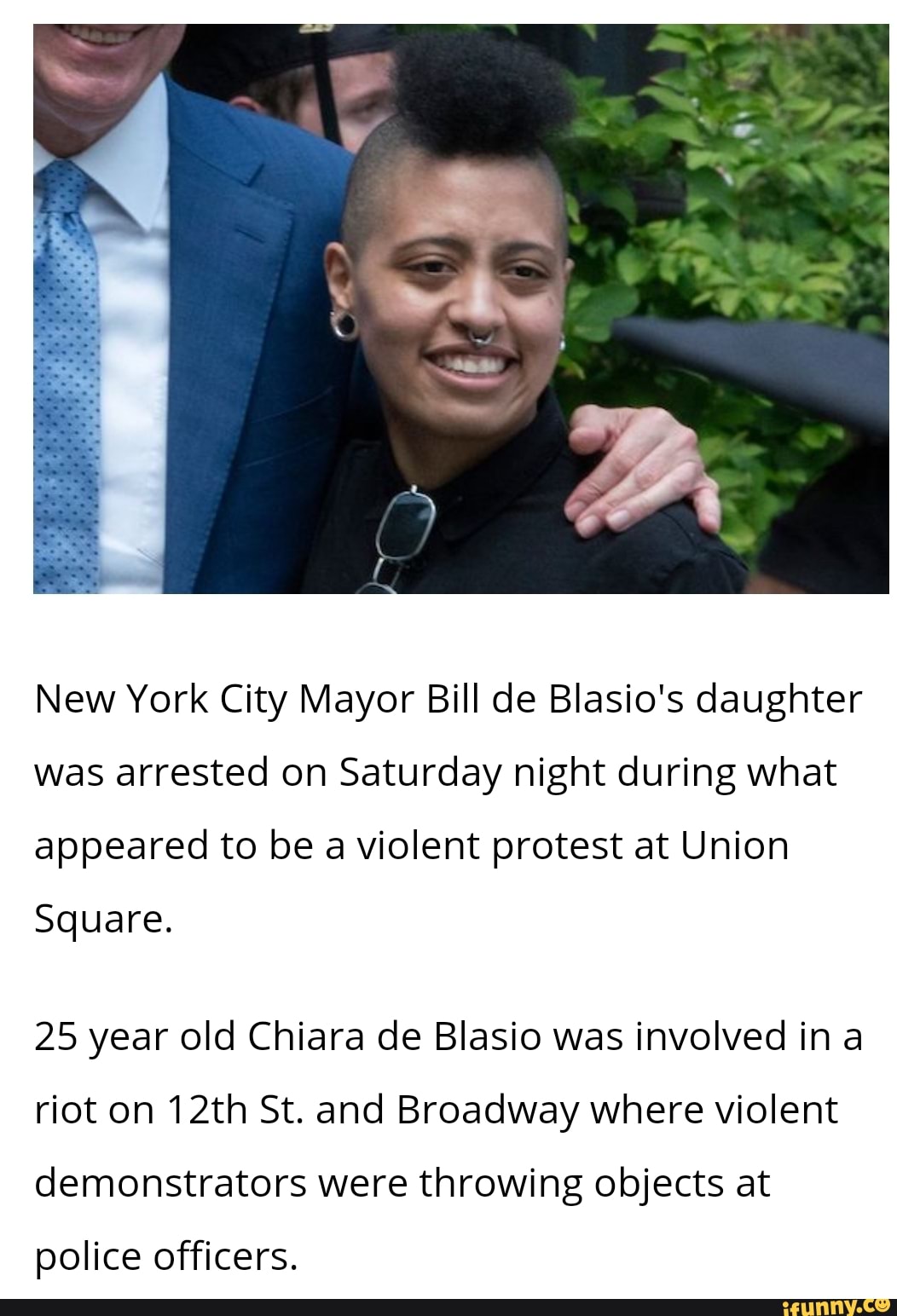 New York City Mayor Bill De Blasio S Daughter Was Arrested On Saturday