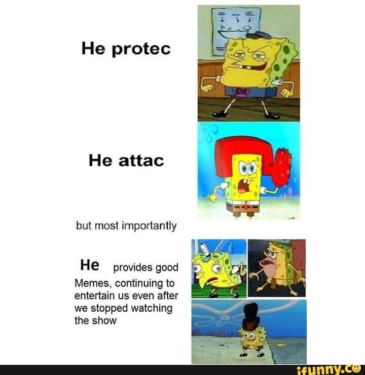 He protec He attac but most importantly He provides good Memes ...