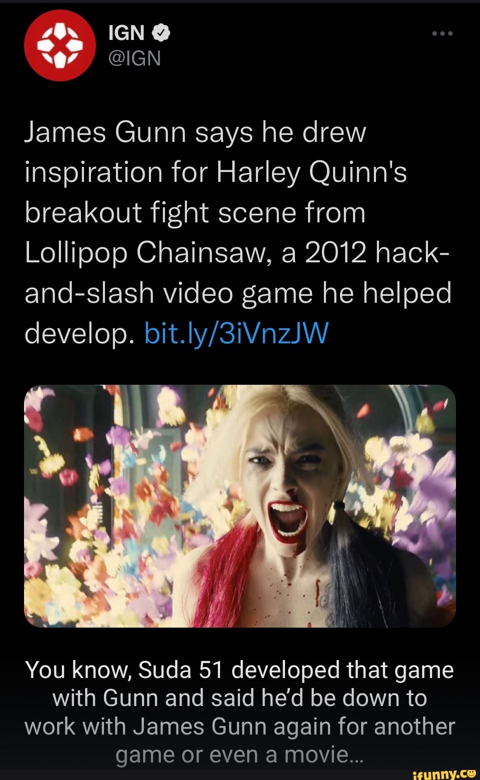 Harley Quinn's Breakout Fight Scene In The Suicide Squad Was Inspired By Lollipop  Chainsaw