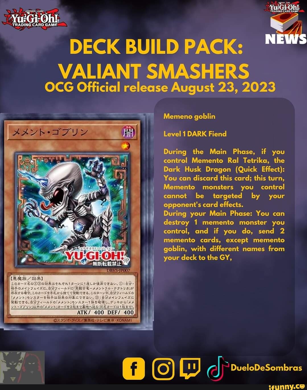 AS TRADING CARD GAME Ob! NEWS DECK BUILD PACK: VALIANT SMASHERS OCG Official release August 23, AS TRADING CARD GAME Ob! NEWS DECK BUILD PACK: VALIANT SMASHERS OCG Official release August 23,