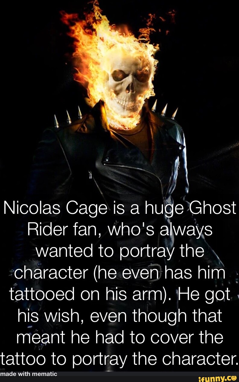 Nicolas Cage is a huge Ghost Rider fan, who's always wanted to portray the  , character (he, image size:792x1263
