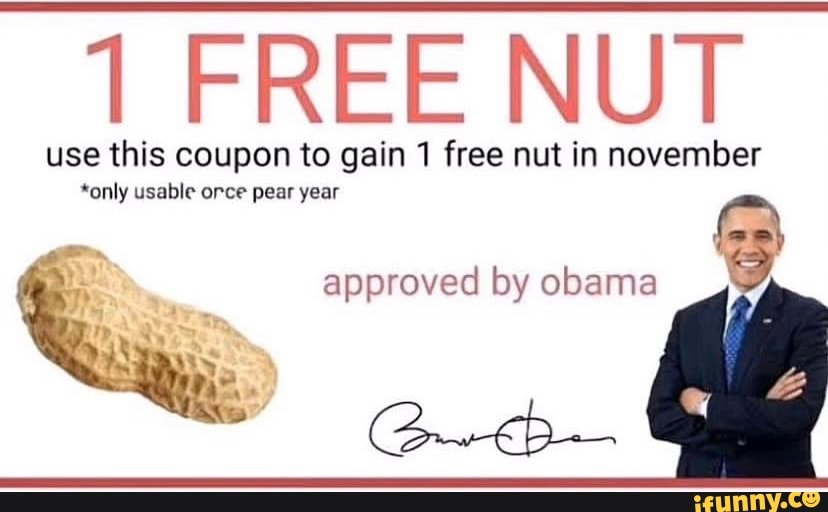 FREE NUT use this coupon to gain 1 free nut in november *only usable