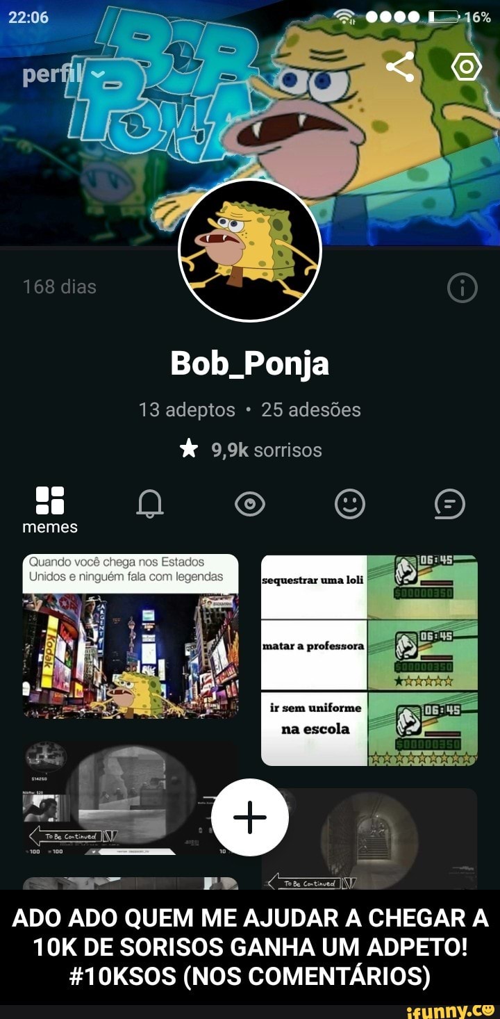 E
ADO ADO QUEM ME AJUDAR A CHEGAR A
10K DE SORISOS GANHA UM ADPETO!
#10KSOS (NOS COMENTARIOS) - ADO ADO QUEM ME AJUDAR A CHEGAR A 10K DE SORISOS GANHA UM ADPETO! #10KSOS (NOS COMENTÁRIOS)