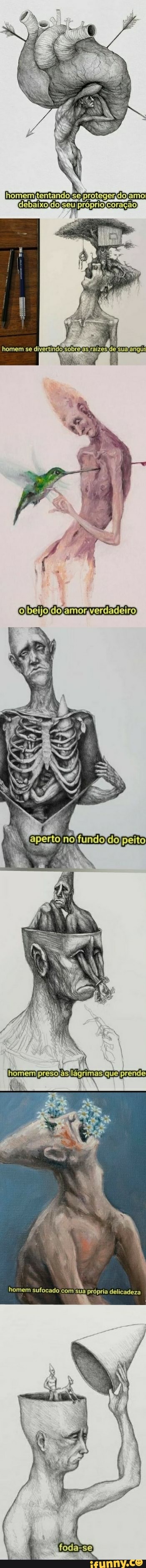 homem sufocado com sua própria delicadeza