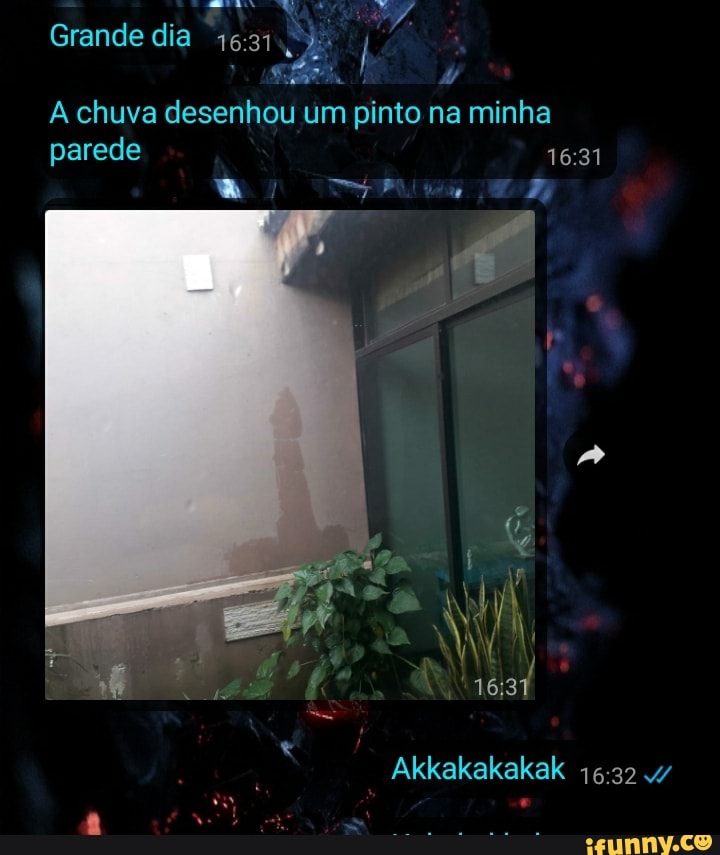 Grande dia
A chuva desenhou um pinto na minha parede
Akkakakakak 4/