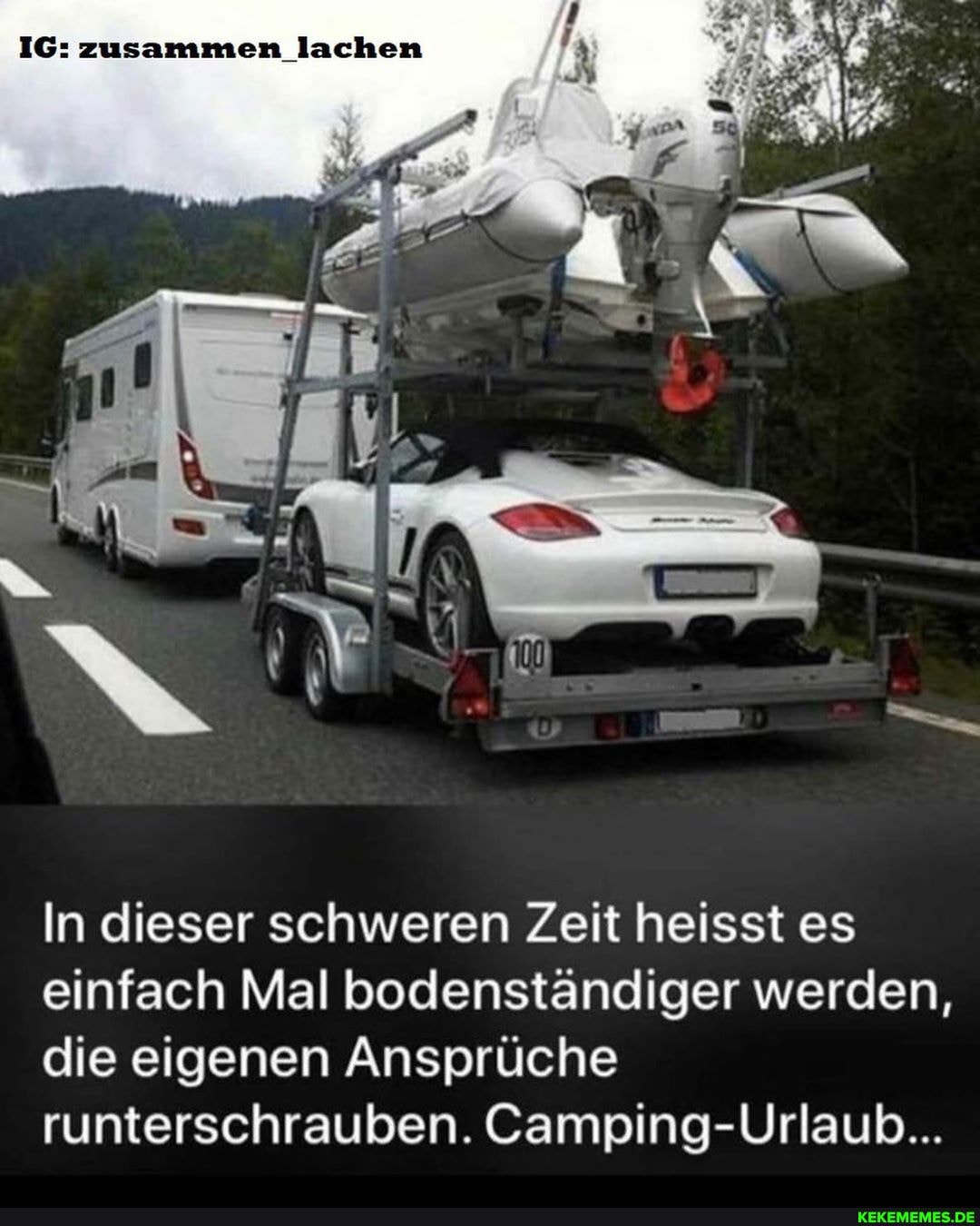 IG: zusammen lachen
In dieser schweren Zeit heisst es einfach Mal bodenständiger werden, die eigenen Ansprüche runterschrauben. Camping-Urlaub...