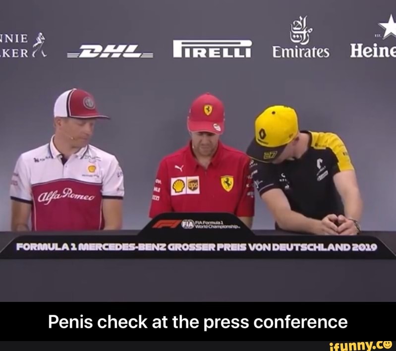 Penis check at the press conference - Penis check at the press conference