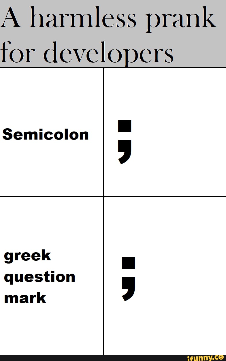 why is greek question mark a semicolon