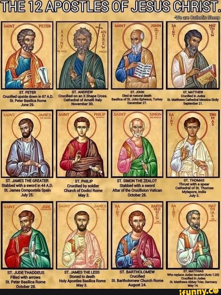 THE 12 APOSTLES OF JESUS CHRIST \ ~ on - iFunny