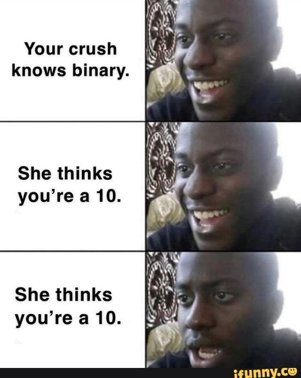Your Crush Knows Binary She Thinks Youre A 10 She Thinks Youre A 10 Ifunny 