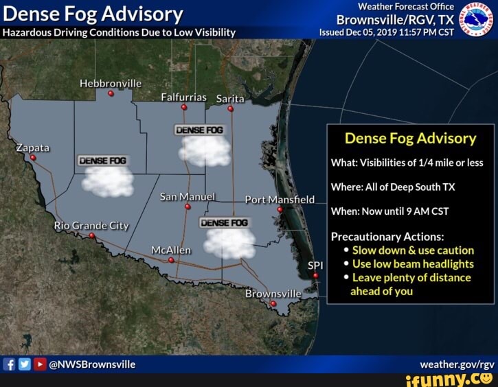 Weather Forecast Office Dense Fog Advisory Brownsville/RGV, TX