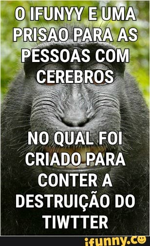 O IFUNYY EUMA PRISÃO PARA AS PESSOAS COM CEREBROS
NOQUALFOI CRIADO PARA CONTER DESTRUIÇÃO DO TIWTTER