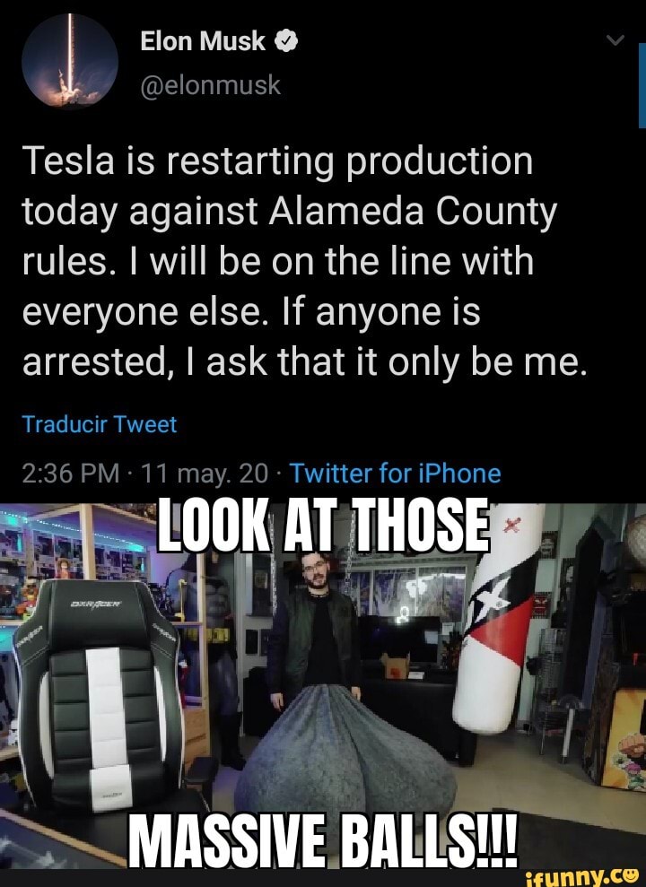 Elon Musk @ @elonmusk Tesla is restarting production today against