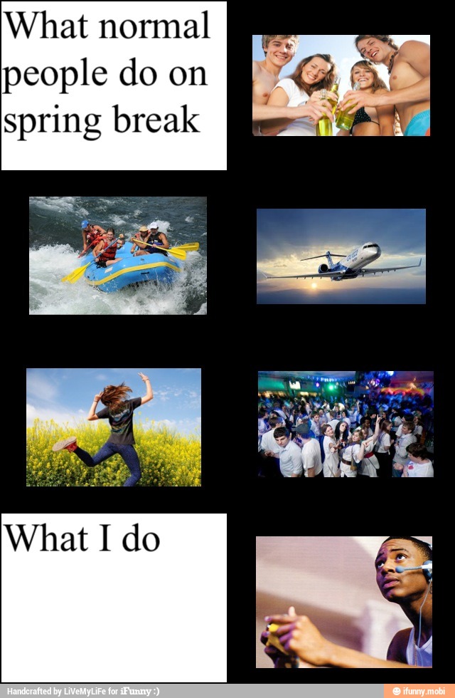 What normal
people do on
spring break