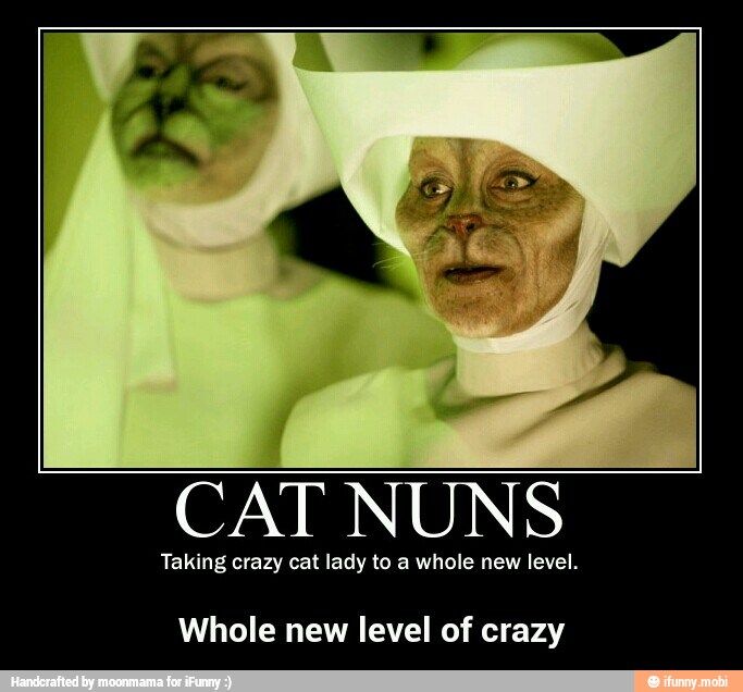CAT NUNS
Taking crazy cat lady to a whole new level.
Whole new level of crazy - Whole new level of crazy
