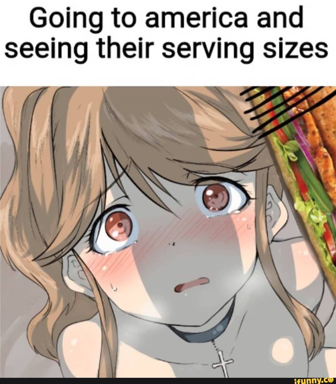 Going to america and seeing their serving sizes
AS ff!