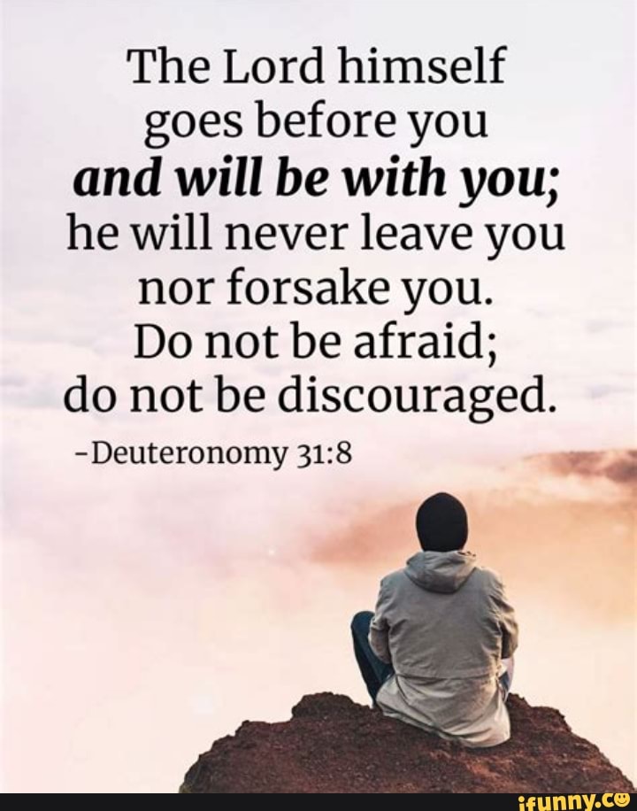 The Lord himself goes before you and will be with you; he will never ...