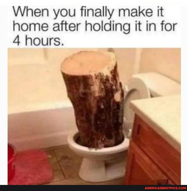 When you finally make it home after holding it in for
4 hours.