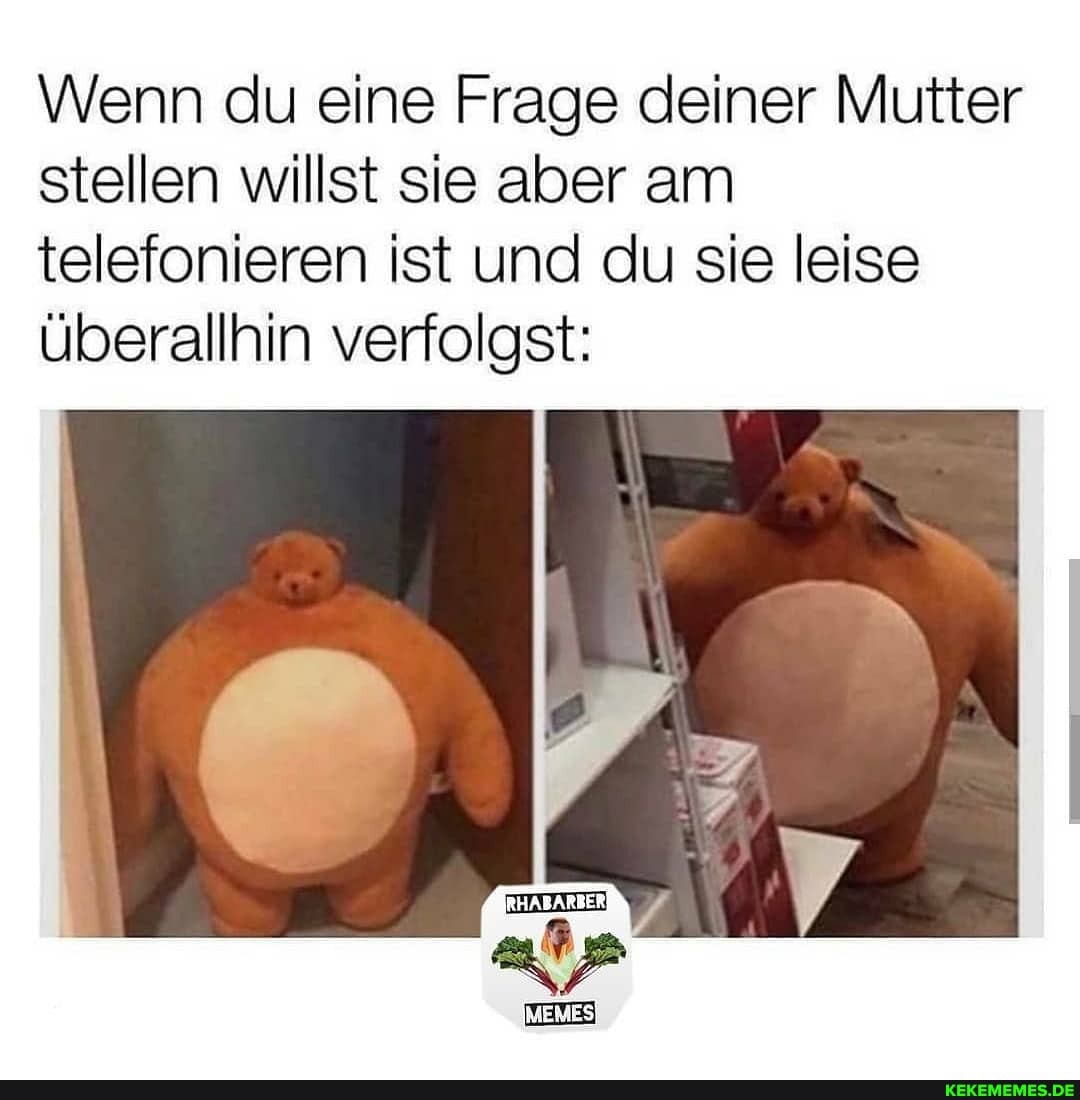 Wenn du eine Frage deiner Mutter stellen willst sie aber am telefonieren ist und du sie leise überallhin verfolgst: