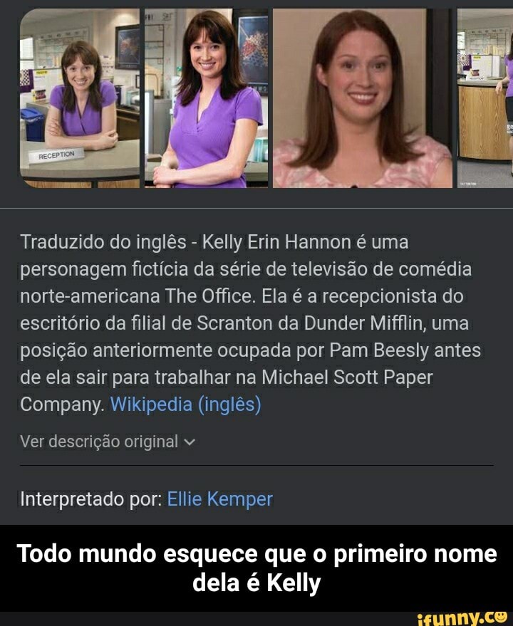 Traduzido do inglês - Kelly Erin Hannon é uma personagem fictícia da série  de televisão de comédia