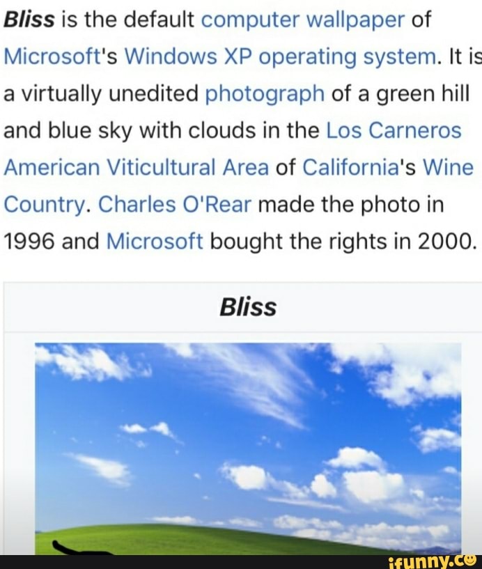 Bliss Is The Default Computer Wallpaper Of Microsoft s Windows XP 