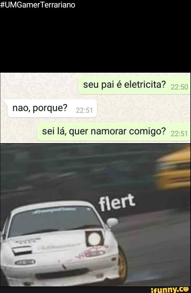 FUMGamerTerrariano
seu pai é eletricita?
não, porque?
sei lá, quer namorar comigo?